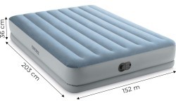 Liels divvietīgs piepūšams matracis 203x152x36 cm ar iebūvētu elektrisko sūkni INTEX 64159