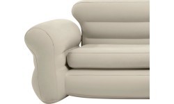Dmuchana kanapa narożna sofa czteroosobowa 257x203x76 cm beżowa INTEX 68575