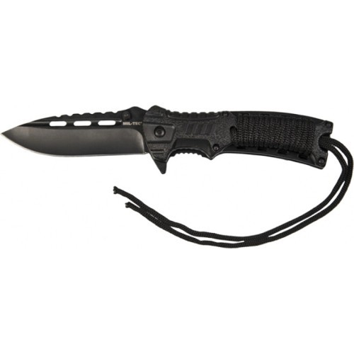 Vienas rokas nazis Paracord ar krama aizdedzi, melns
