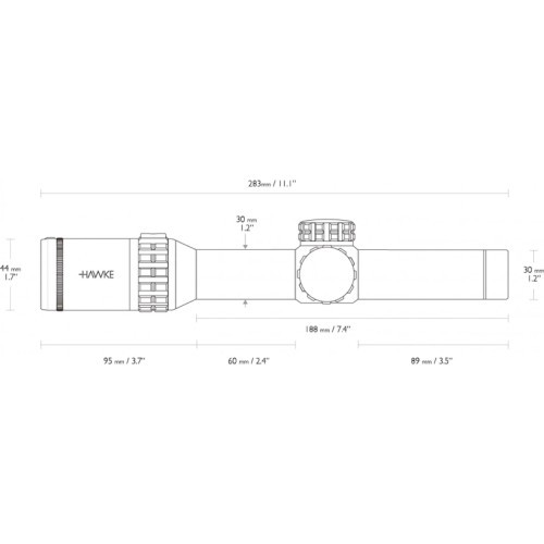 Optiskais tēmēklis Hawke Frontier 30 1-6x24 IR Circle Dot