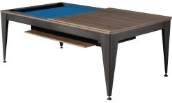 Pool Table / Dining Table, Vancouver III, 7 ft., black/brown, blue cloth