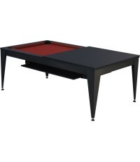 Biljarda galds / ēdamgalds Vancouver III, 7 ft, melns, bordo audums