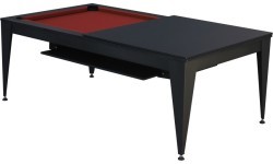 Biljarda galds / ēdamgalds Vancouver III, 7 ft, melns, bordo audums