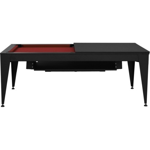 Biljarda galds / ēdamgalds Vancouver III, 7 ft, melns, bordo audums