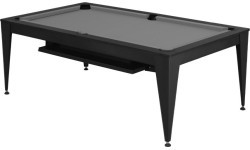 Pool Table / Dining Table, Vancouver III, 7 ft., black/black, grey cloth