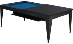 Pool Table / Dining Table, Vancouver III, 7 ft., black/black, blue cloth