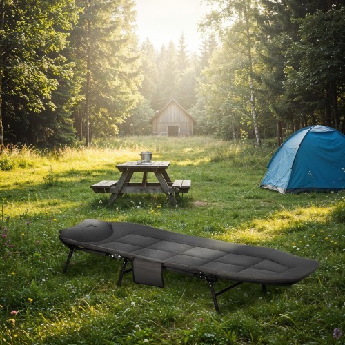 Раскладная туристическая кровать NILS CAMP NC2720, серая, 200 см