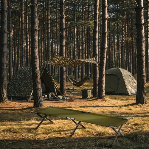 NC2756 FOLDING CAMP BED GREEN 200 CM NILS CAMP