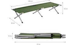 Складная кемпинговая кровать Nils Camp NC2756, зелёная, 200 см