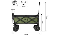 Тележка Nils Camp NC2602, 150 л, зелёная