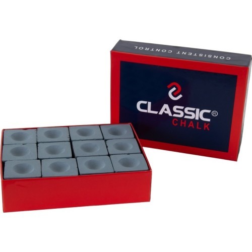 Бильярдный мел Classic, серый, 12 шт.