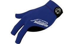 Biljarda cimds Predator Second Skin, 3 pirkstu, zili balts, kreisajai rokai, S&M