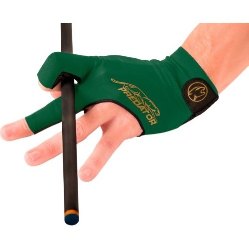 Billiard Glove, Predator Second Skin, 3-Finger, green-gold, to wear on left hand, L&XL