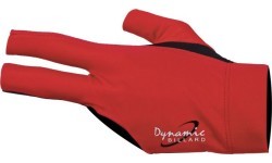 Billiard Glove, Half Finger, Dynamic Pro, 3-Finger, Black/Red, to wear on left hand, S&M