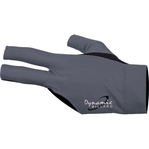 Бильярдная перчатка Dynamic Pro 3-палая на левую руку, чёрно-серая, S/M