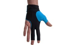 Бильярдная перчатка Dynamic Pro, 3 пальца, на левую руку, чёрно-синяя, L&XL