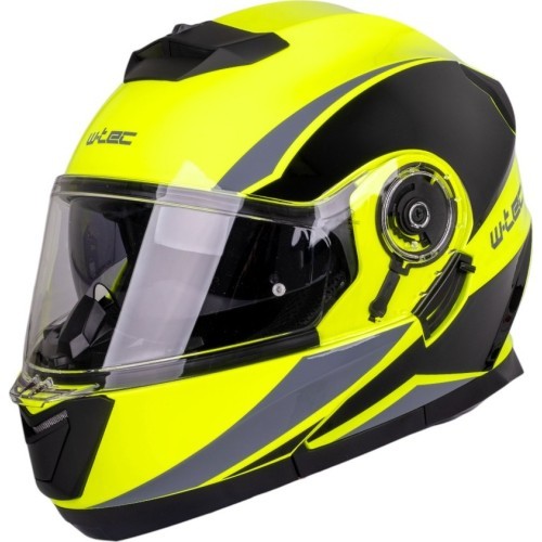 Flip-Up Motorcycle Helmet W-TEC Banelmeda - Black/Fluo Yellow