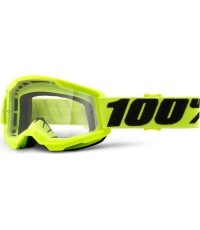 Children’s Motocross Goggles 100% Strata 2 Youth - Yellow, Clear Plexi