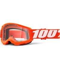 Bērnu motokrosa brilles 100% Strata 2 Youth - Oranža, caurspīdīgs pleksistikls