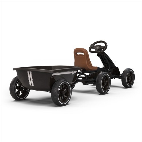 EXIT Foxy Pedal Go-Kart with Trailer - Espresso Black