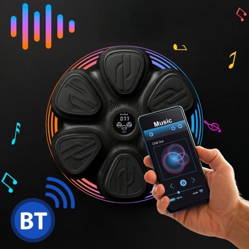 INTERACTIVE BOXING TARGET WITH BLUETOOTH, MUSIC AND GLOVES TB12 HMS