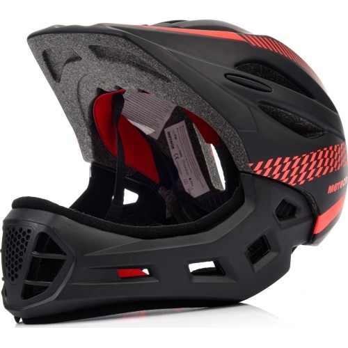 Велосипедный шлем Meteor Lupus fullface S 48-52 см чёрно-красный