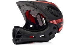 Fullface-fahrradhelm meteor lupus s 48-52 cm schwarz/rot