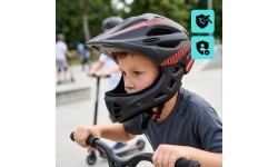 Fullface-fahrradhelm meteor lupus s 48-52 cm schwarz/rot