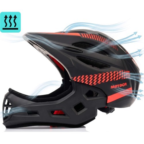 Велосипедный шлем Meteor Lupus fullface S 48-52 см чёрно-красный