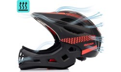Велосипедный шлем Meteor Lupus fullface S 48-52 см чёрно-красный