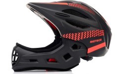 Velosipēdista ķivere Meteor Lupus, full-face, S 48-52 cm, melna/sarkana