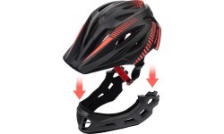 Велосипедный шлем Meteor Lupus fullface S 48-52 см чёрно-красный
