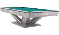 Biljarda galds Rasson Victory III Pool, sudraba, CLUB, 9 pēdas, Simonis 760 zili zaļš