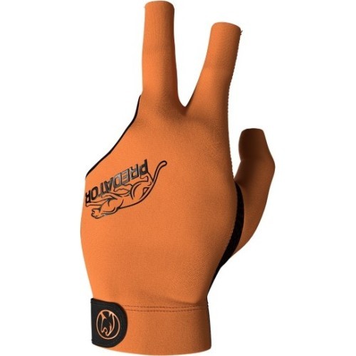 Billiard Glove, Predator Second Skin, 3-Finger, orange-black, to wear on left hand, S&M