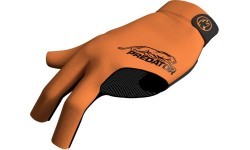 Biljarda cimds Predator Second Skin, 3 pirkstu, oranži melns, kreisajai rokai, L&XL