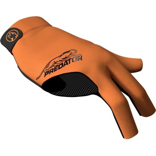 Biljarda cimds Predator Second Skin, 3 pirkstu, oranži melns, labajai rokai, L&XL