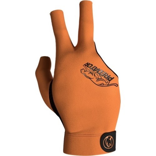 Billiard Glove, Predator Second Skin, 3-Finger, orange-black, to wear on right hand, L&XL