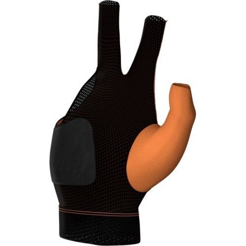 Billiard Glove, Predator Second Skin, 3-Finger, orange-black, to wear on right hand, L&XL