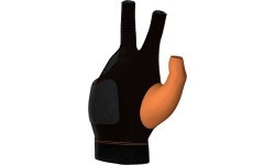 Billiard Glove, Predator Second Skin, 3-Finger, orange-black, to wear on right hand, L&XL