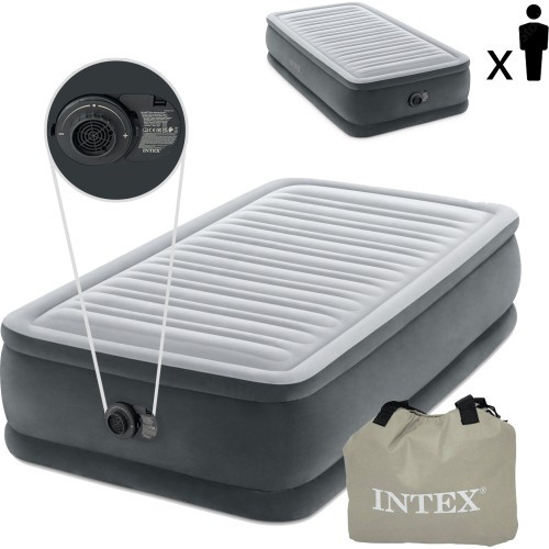 Надувной матрас 191x99 см с насосом одноместный INTEX DELUXE 64412ND