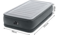 Piepūšamais matracis 191x99 cm ar sūkni vienvietīgs INTEX DELUXE 64412ND