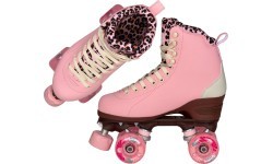 Chaya Miyu Pink Leopard kvadro skrituļslidas