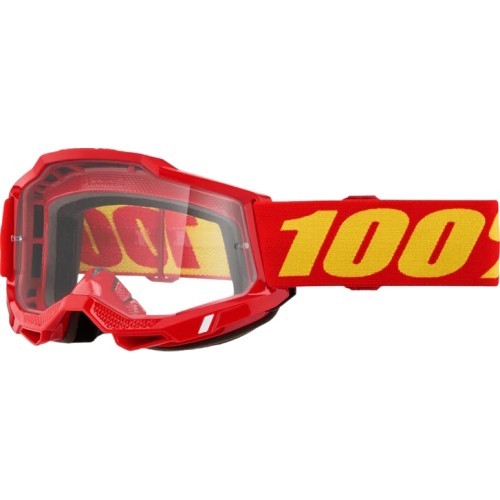 Детские кроссовые очки 100% Accuri 2 Junior - Красный, прозрачный плекси