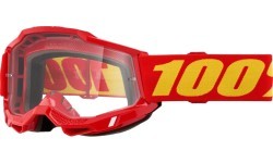 Bērnu motokrosa brilles 100% Accuri 2 Junior - Sarkana, caurspīdīgs plexi