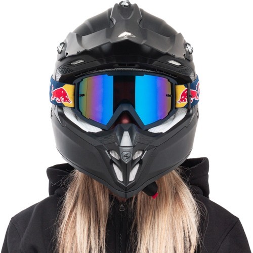 Motokrosa brilles Red Bull Spect Whip, matēti zilas, zili spoguļstikli