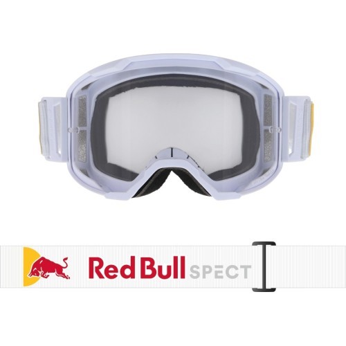 Motokrosa brilles Red Bull Spect Strive Panovision, matēti baltas, caurspīdīgas lēcas