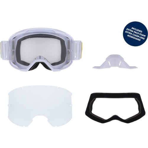 Очки для мотокросса Red Bull Spect Strive Panovision, матовые белые, прозрачные линзы