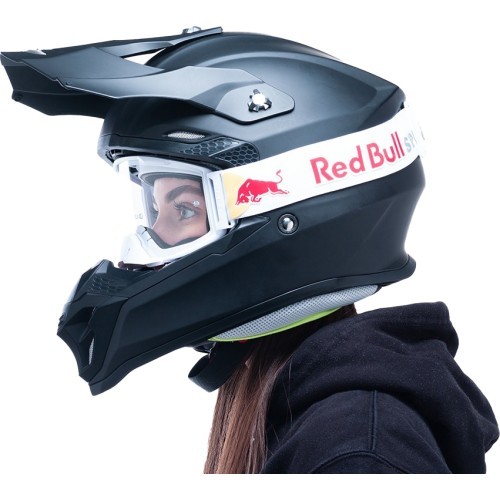 Motocross Goggles Red Bull Spect Strive Panovision, Matte White, Clear Lens