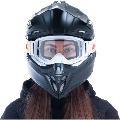 Motokrosa brilles Red Bull Spect Strive Panovision, matēti baltas, caurspīdīgas lēcas