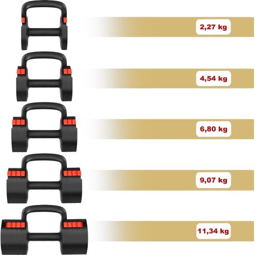 Regulējama hantele ar balstiem atspiešanās un svara bumbas funkciju HMS HL05 3in1